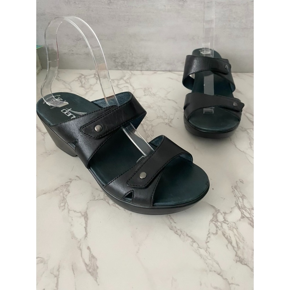 Dansko Jodi Sandals Sz 41 (US 11-11.5) Black Leather Strappy Summer Comfort